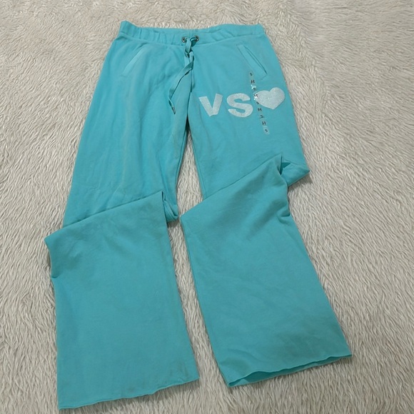 Victoria's Secret Pants - Victoria’s Secret turquoise sparkling sequins soft pants size small